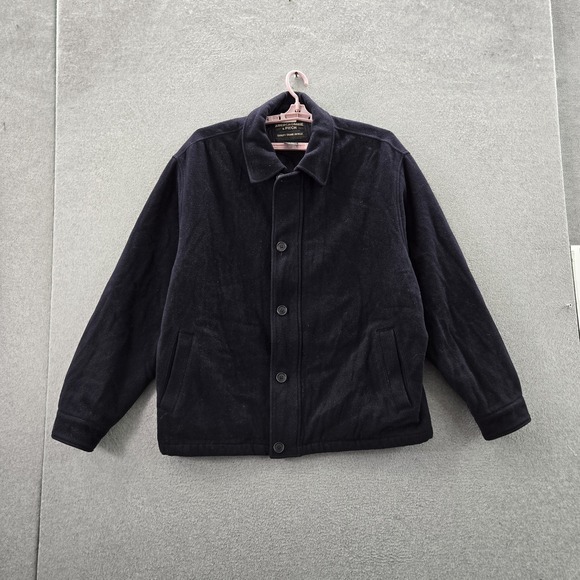 Abercrombie & Fitch Other - Abercrombie & Fitch Men Jacket XL Black Wool Blend Military Overcoat Italy